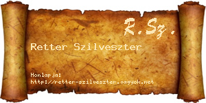 Retter Szilveszter névjegykártya