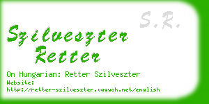 szilveszter retter business card